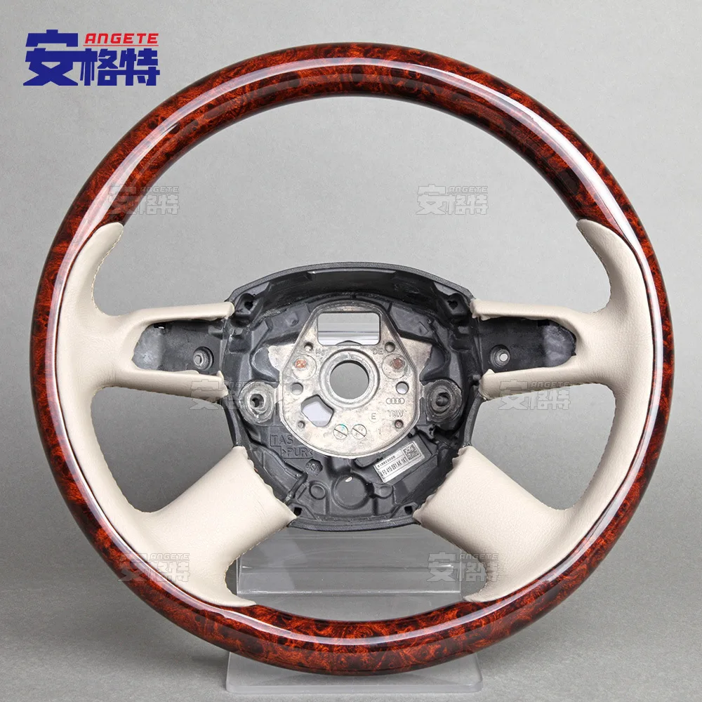 

Applicable to:Suitable for Audi A4 retro flat leather solid wood mahogany wood car steering wheel modification