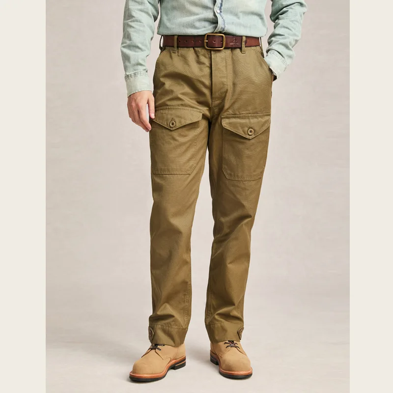 

Retro Jungle Cloth Fabric Work Pants Straight Leg Casual Anti-Tear Trousers American Sle AVIOTOR Thiened Winter Pants