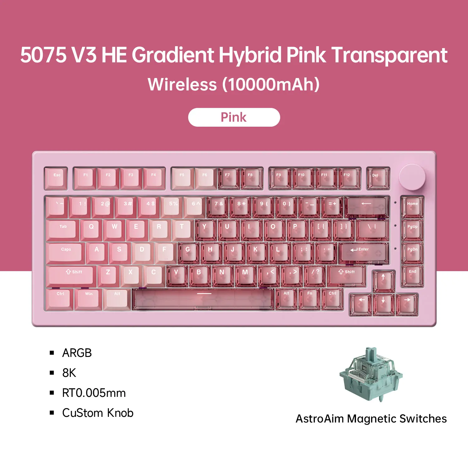 【超高スペック】Akko 5075 V3 HE ラピットトリガーキーボード Akko 5075 V3 HE メカニカルキーボード 75% マグネティックスイッチ