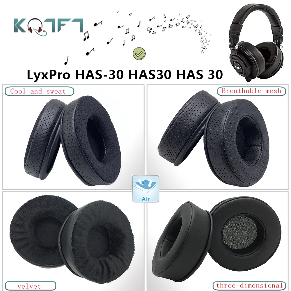 

KQTFT Protein skin Velvet Replacement EarPads for LyxPro HAS-30 HAS30 HAS 30 Headphones Parts Earmuff Cover Cushion Cups