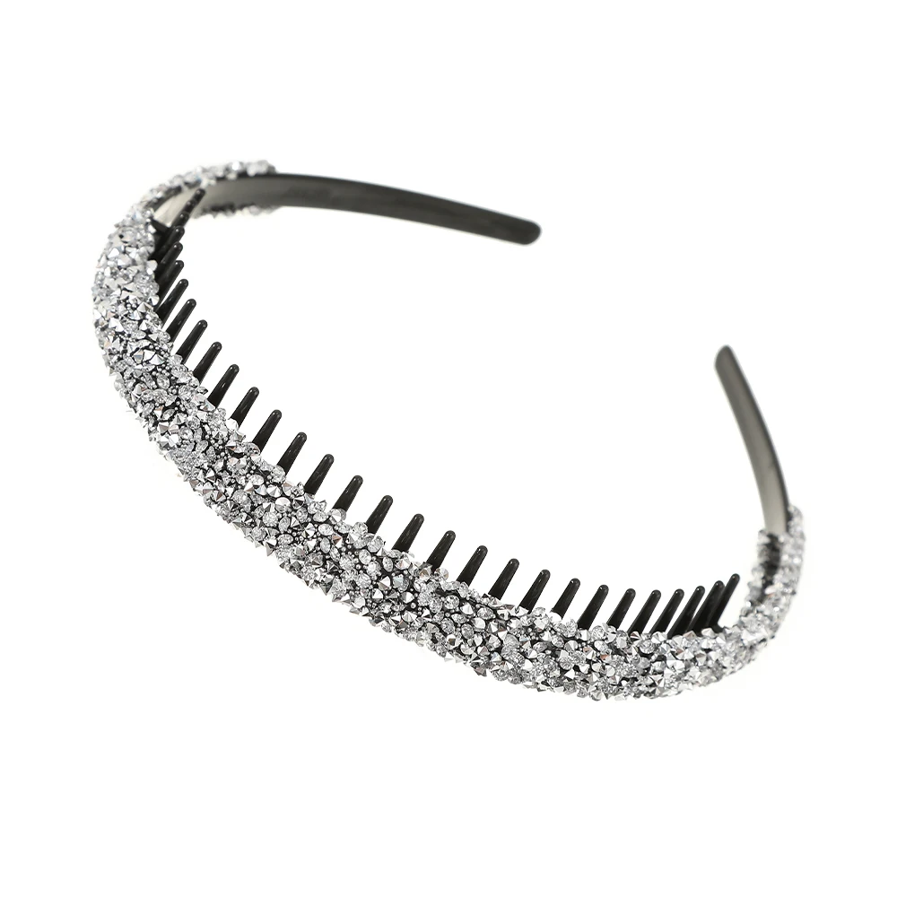 Rhinestone Headbands for Women Girls Sparkle Hair Band Fashion with Teeth Non Slip Hair Hoop Glitter Head Bands Hair Accessories