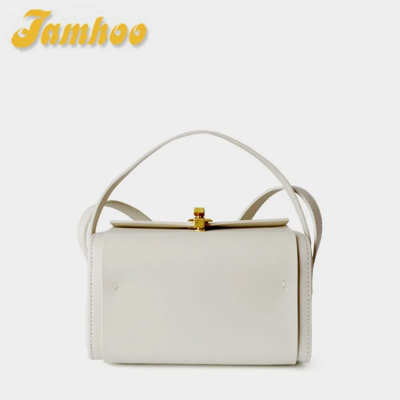 Jamhoo 2024 Korean Vintage Box Bag Women Split Leather Underarm Shoulder Bag Lady Ins Fashion Small Square Messenger Bags сумка