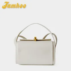 Jamhoo 2024 borsa a tracolla Vintage coreana da donna borsa a tracolla ascellare in pelle spaccata Lady Ins Fashion Small Square Messenger Bags fuchesi