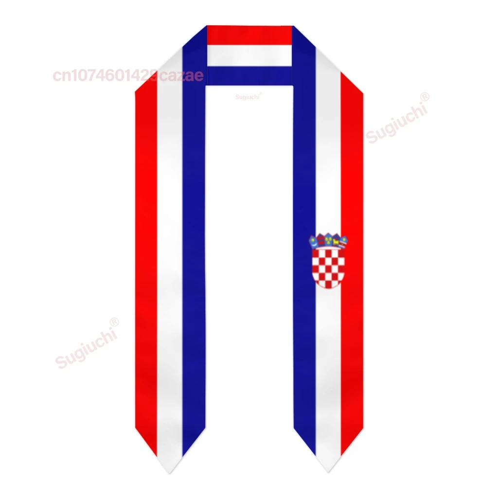 Croatia Flag Thick Graduation Sash Stole Scarf Double Sided Honor Stole For Graduation Students Class Of 2025