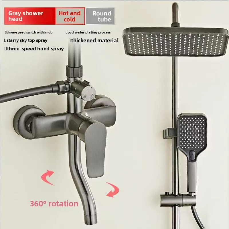 All Copper Solar Shower Set Bathroom Shower Head Sets Shower Copper Shower Set Home Bathroom Collection Bathroom Shower Head Set