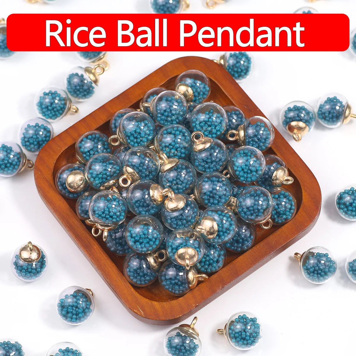 

10/20pcs Dark Blue Transparent Glass Ball Pendant Spacer Beads for Jewelry Bracelets Necklace Keychain Making DIY Accessories