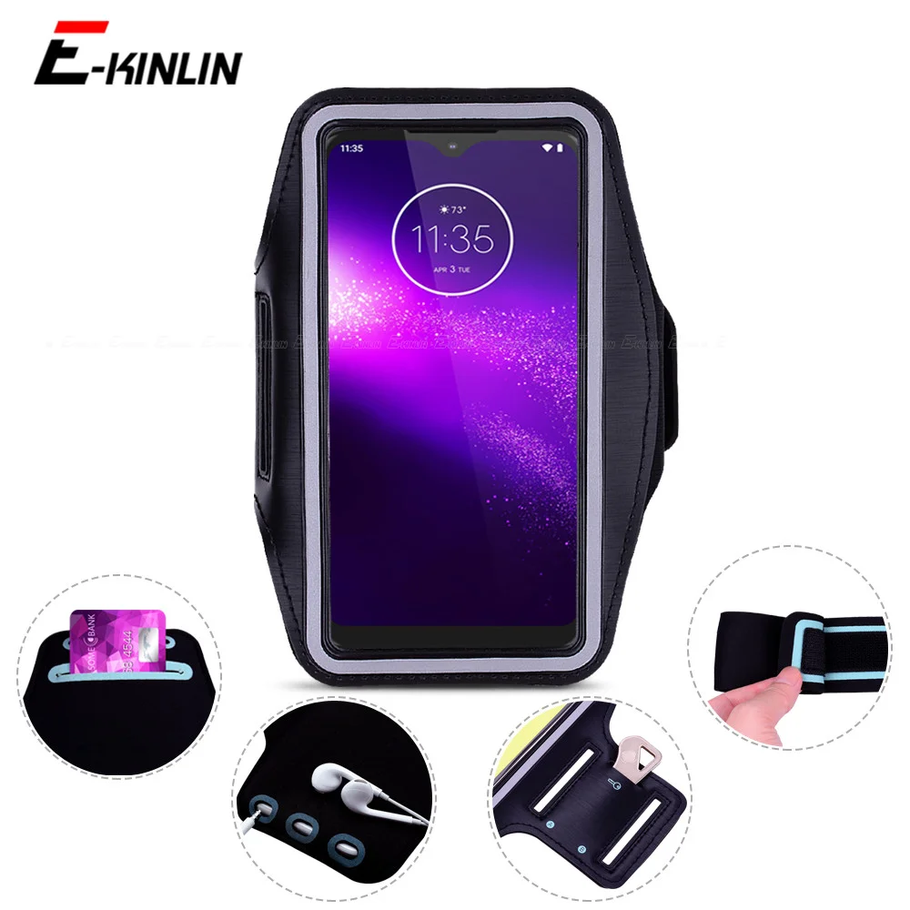 Funda con brazalete para Motorola Moto One 5G ACE visión acción Macro Hyper Zoom Power Fusion Plus deporte correr gimnasio bolsa de teléfono