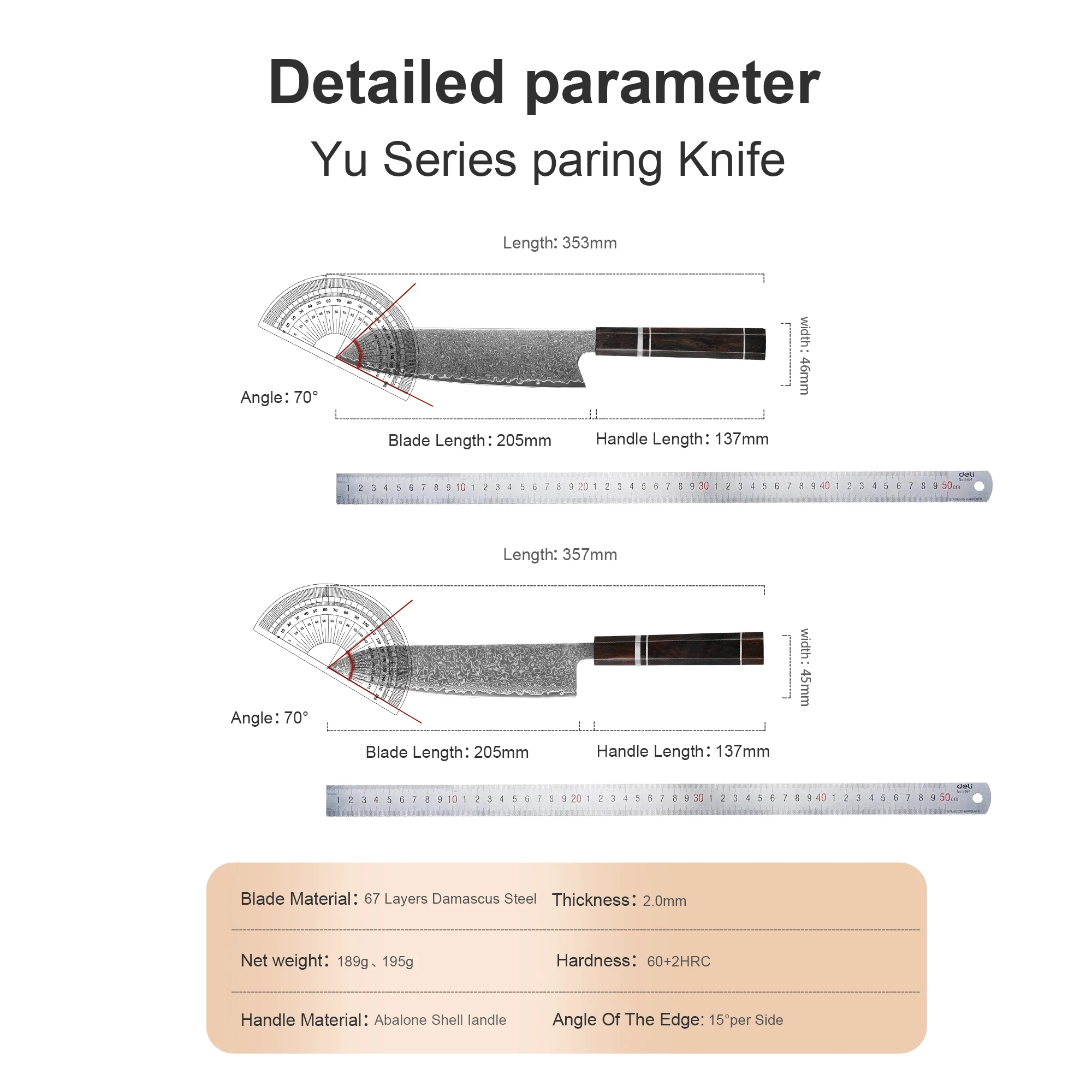 Japanese Kiritsuke Chef Knife Set 6