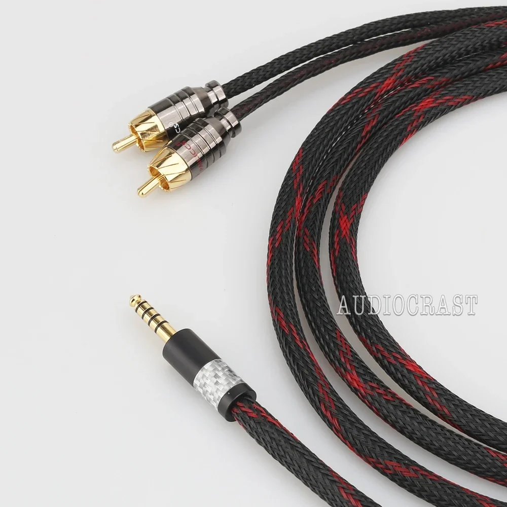 Audiocrast alta qualidade 4.4mm 5 pólos macho balanceado para 2rca cabo atualizado para pha2a wm1a 1z zx300a