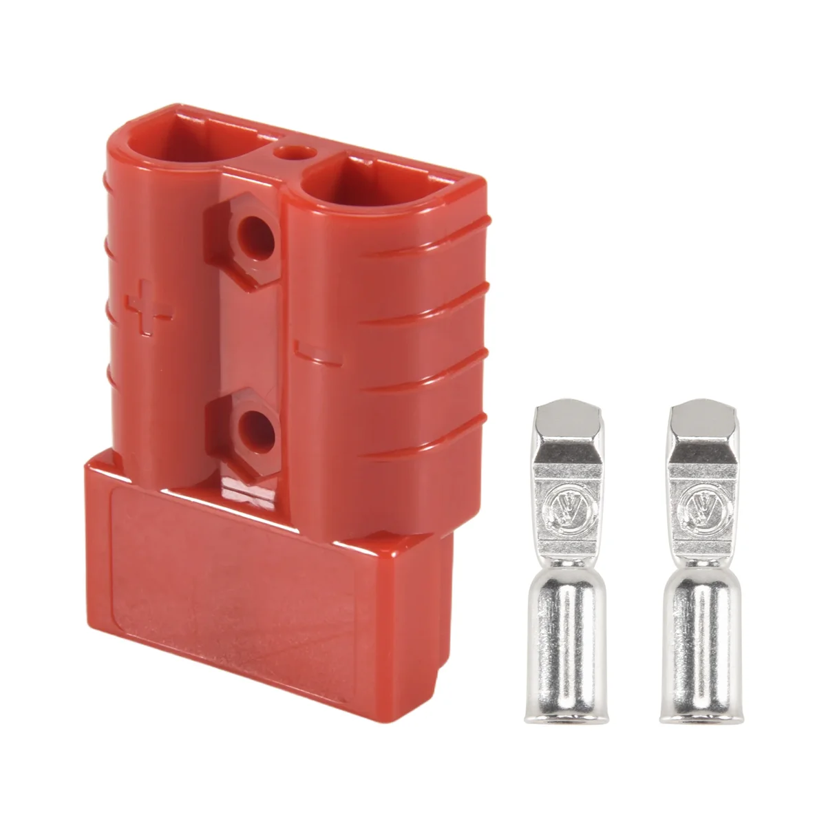 DT19 50A 600V Style Plug Connector for Forklift Battery Charging 6-12AWG AC/DC Power Tool Silver Plated Terminals Red