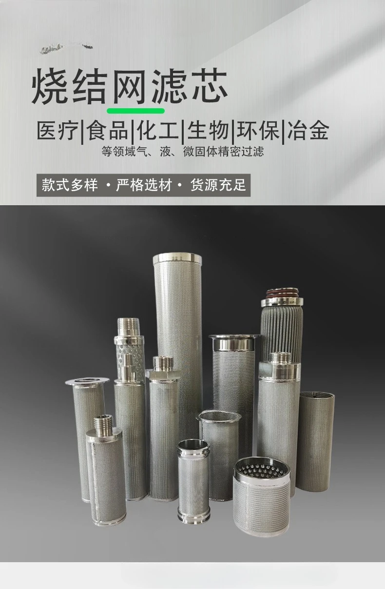 High-efficiency 316L stainless steel sintered mesh filter element, special filter element for industrial pharmaceutical chemical