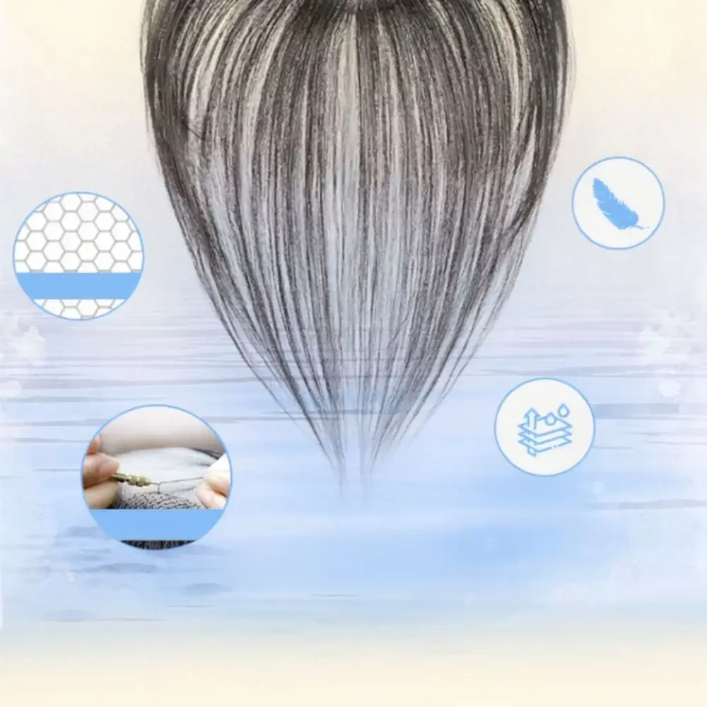 Elegant Synthetic Hair Fringe Piece For Liyuan Realistic Air Bangs Topper Seamless Volumizing Hair Extension Patch