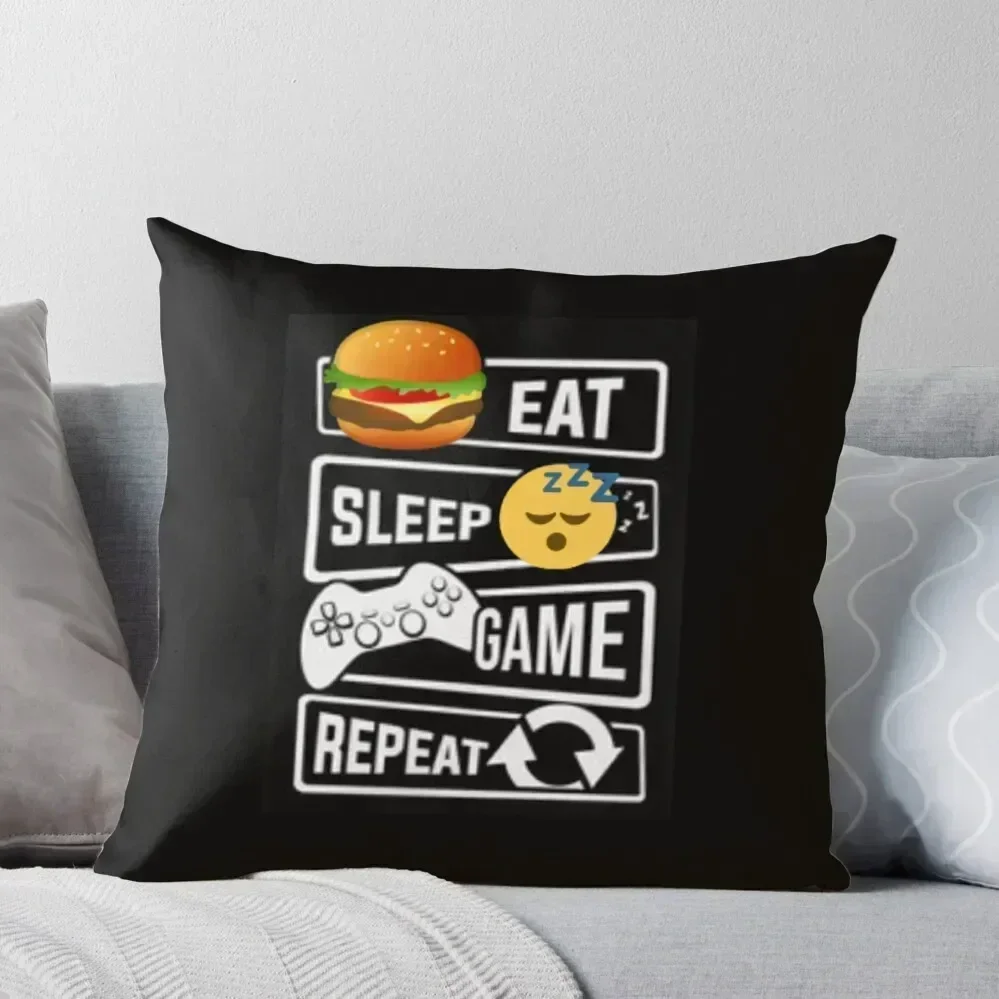 

Gamer Eat, Sleep, Game, Repeat Throw Pillow Luxury Cushion Cover Luxury Pillow Case Pillowcases For Pillows pillow