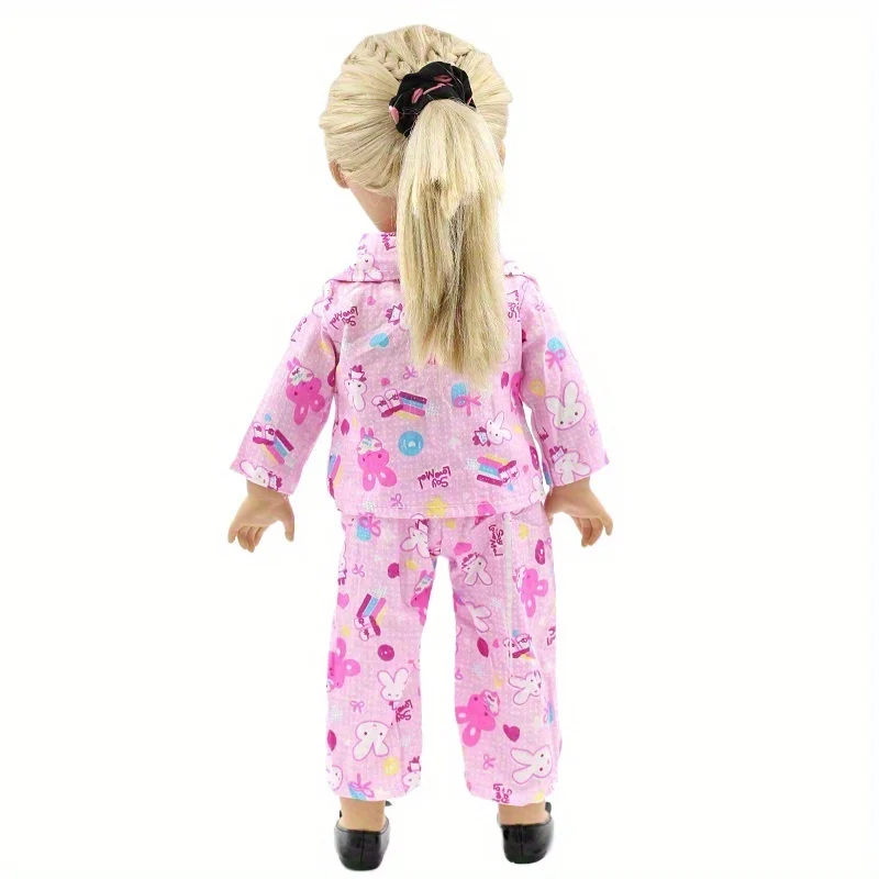 doll clothes suitable for 18-inch American dolls. ( does not include dolls and shoes.) Pink pajama costume