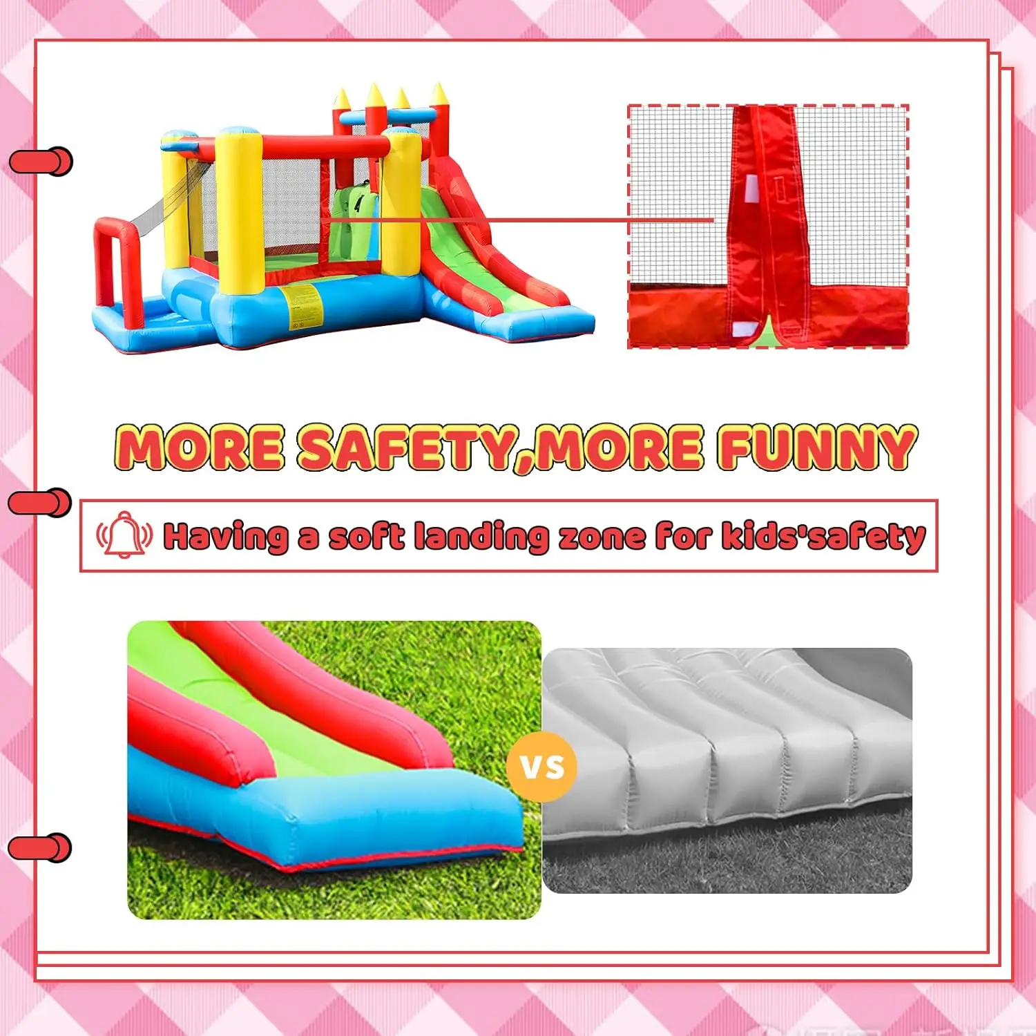 Hüpfburg für Kinder, Hüpfburg für Kleinkinder im Innenbereich, aufblasbares Hüpfhaus, Hüpfburg für Kinder mit Rutsche, Hüpfburg mit