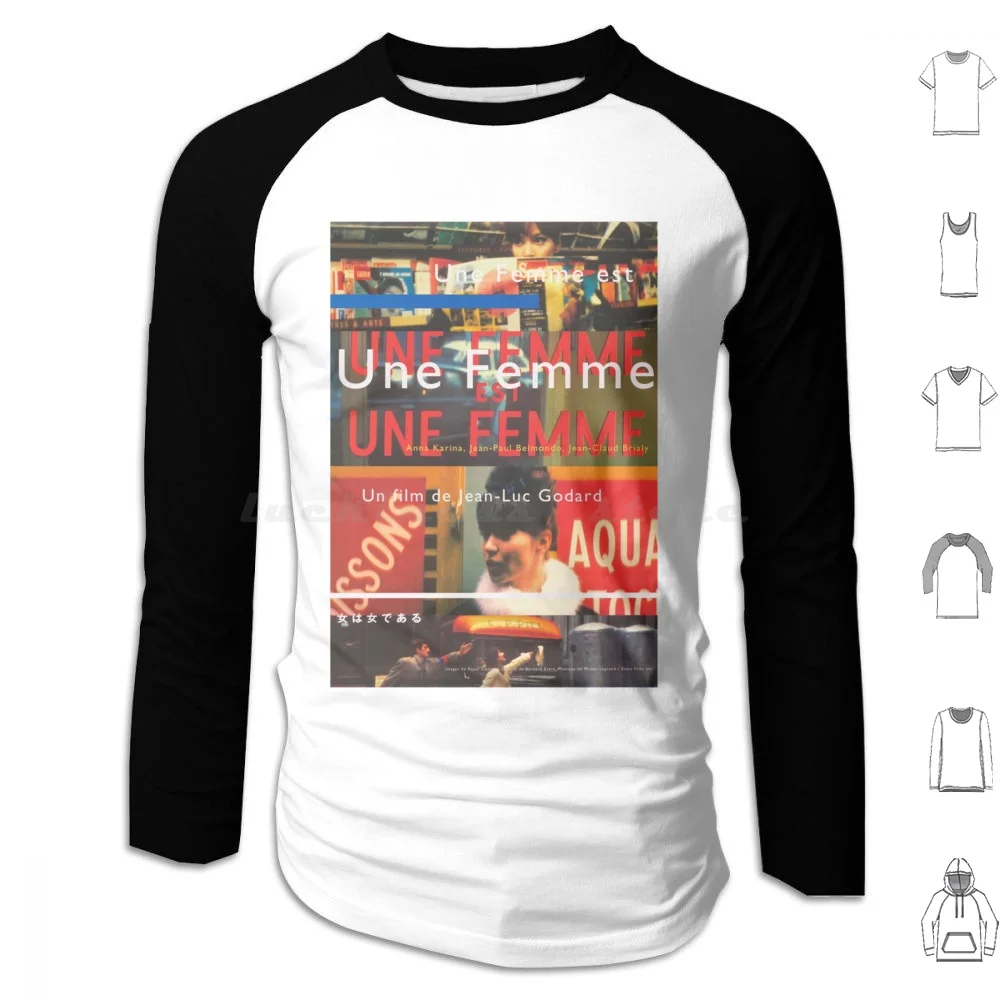 Une Femme Est Une Femme Anna Karina Godard Hoodies Long Sleeve Une Femme Est Une Femme A Woman Is A Woman Jean Luc