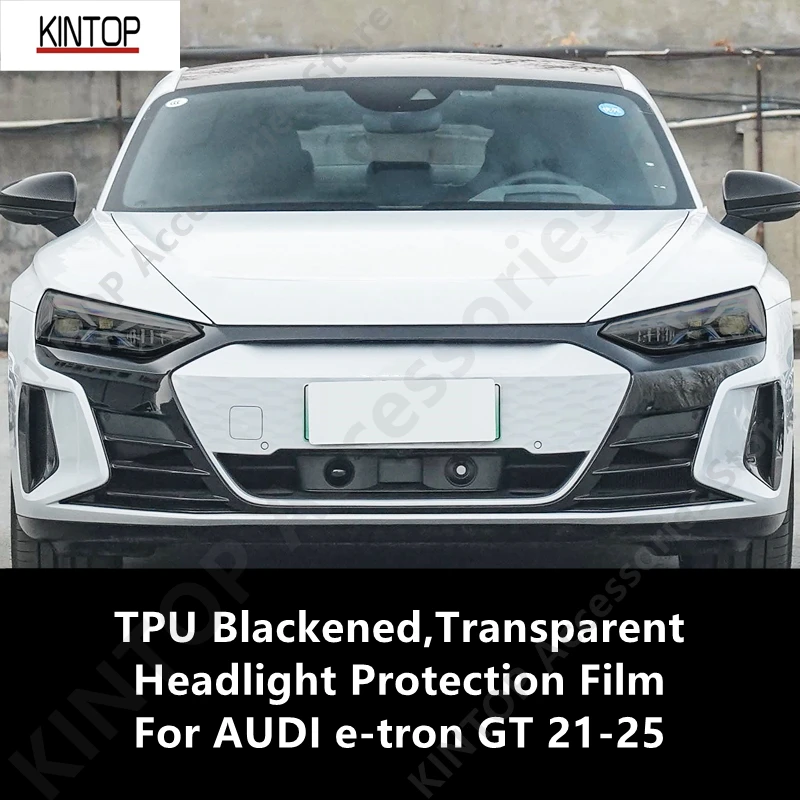 

Для AUDI e-tron GT 21-25, черненая прозрачная защитная пленка из ТПУ для фар, защита фар, аксессуары для модификации пленки