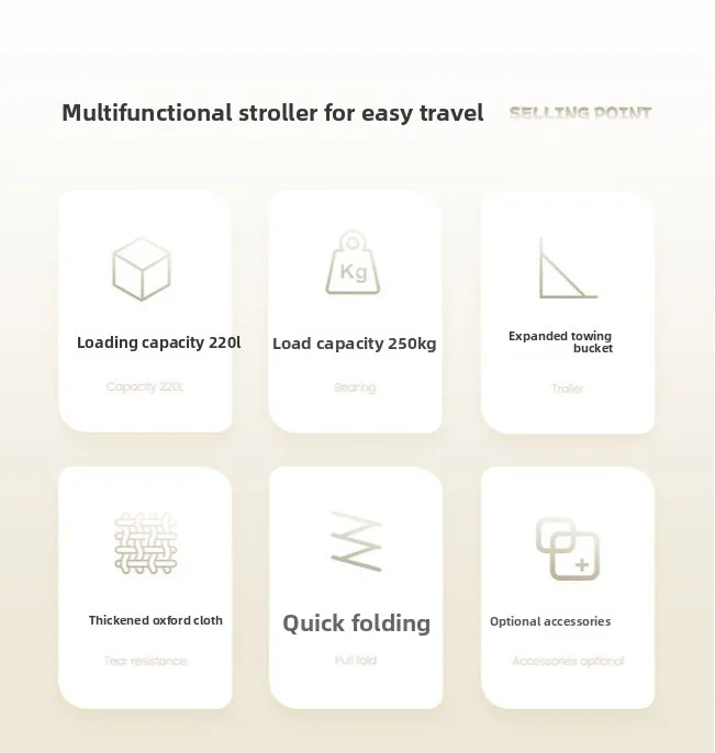 Carrinho de acampamento de barraca, reboque dobrável ao ar livre, reboque portátil de acampamento