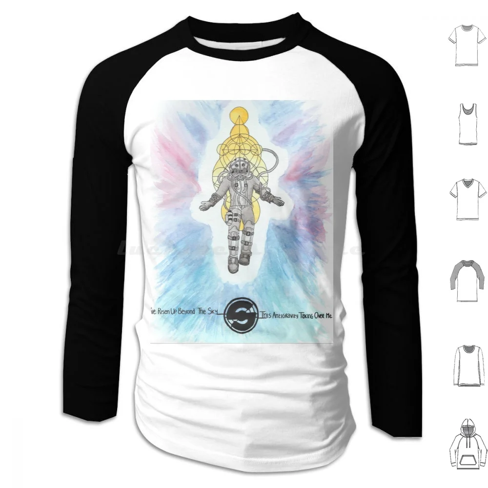 Antigravity Hoodie cotton Long Sleeve Starset Antigravity Galaxy Astronaute Geomatric Watercolor