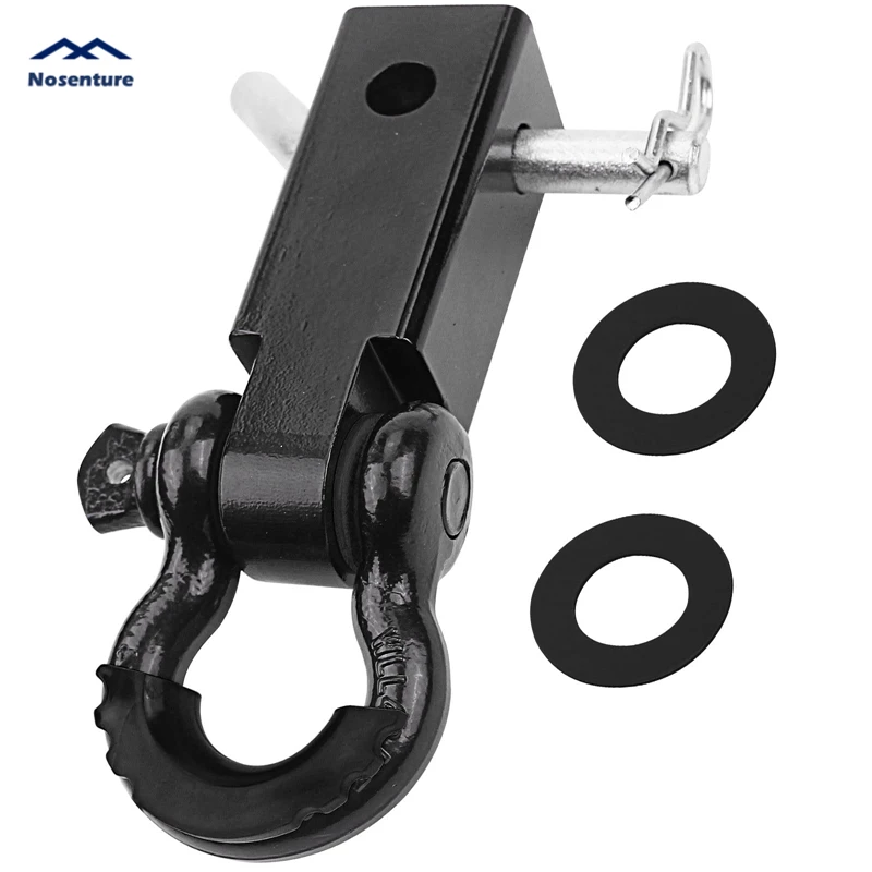 

3/4 D Ring Shackle Hitch Receiver 2 inch Break Strength Heavy Duty Receiver with 7/8 Screw Pin Never Rust Hitch Adapters for SUV