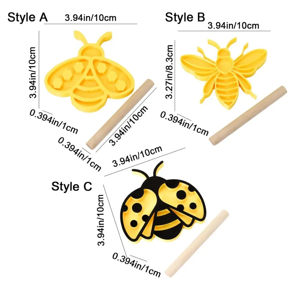 Creative Plastic Insect Waterer Decorative Bee/Beetle Shape Insect Water Station with Stick Insect Drinking Cup Outdoor