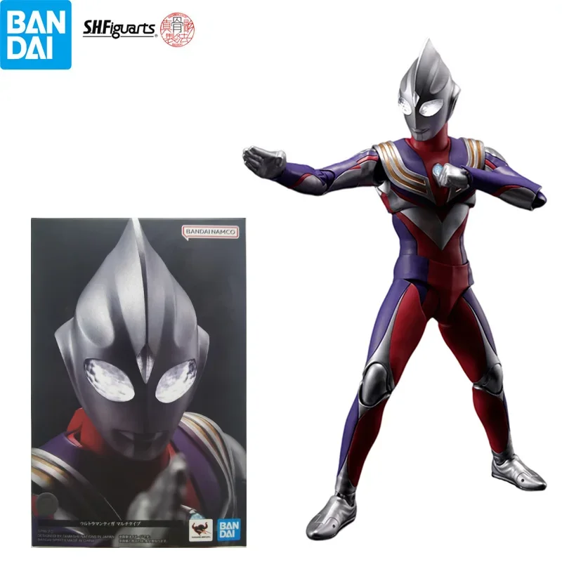 In Stock Bandai S.h.figuarts Ultraman Tiga Genuine Original Anime Figure Model Toys for Boys Action Figures Collection Doll Pvc