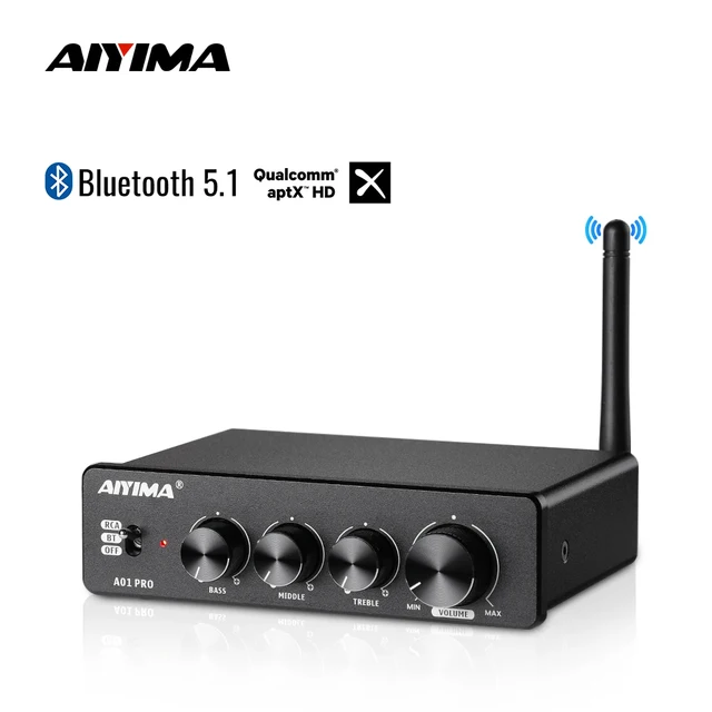 Wzmacniacz audio AIYIMA A01 PRO A01 TPA3116D2 Bluetooth, wzmacniacz mocy HIFI, wzmacniacz stereo klasy D do kina domowego, wzmacniacz 100Wx2
