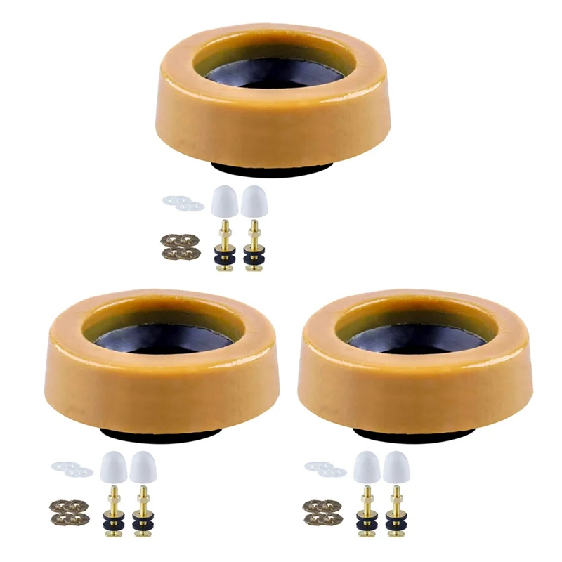 

Комплект восковых колец для унитаза VOFUN-3X для напольных унитазов. Новая установка или повторное сиденье с болтами для шкафа, колпачками, фланцами и шайбами.