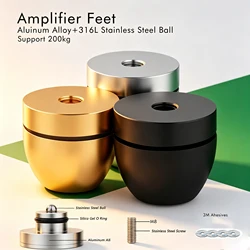 4Pcs Amplifier Feet Stand Ball Beads Aluminum Stainless Steel Isolation Speaker Feet Audio Shock Absorber Subwoofer Legs 33×30mm