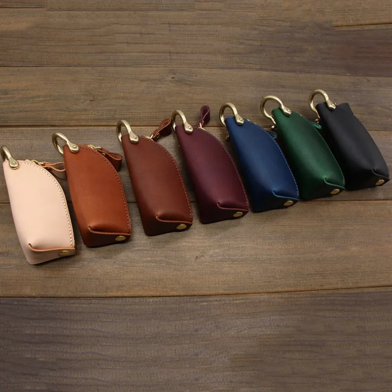 1PC Vintage Kreative Leder Zipper Schlüsselbund Schlüssel Abdeckung Auto Schlüssel Hause Schlüssel Multi-funktionale Schlüsselbund Beutel