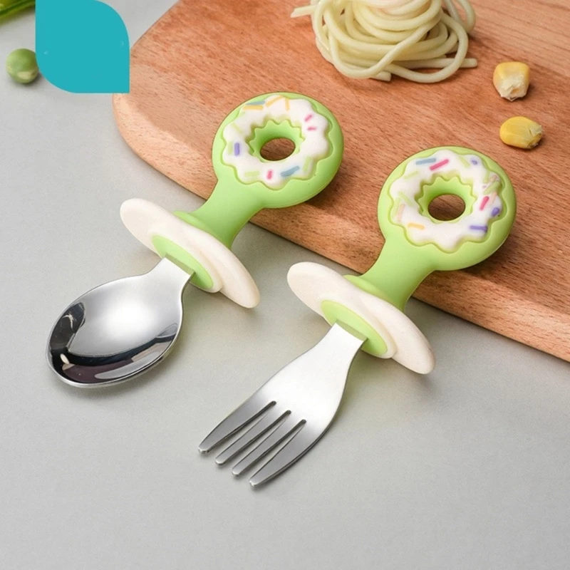 J15U ملاعق أطفال وشوكة وأدوات تغذية أولية ومستلزمات فطام الأطفال