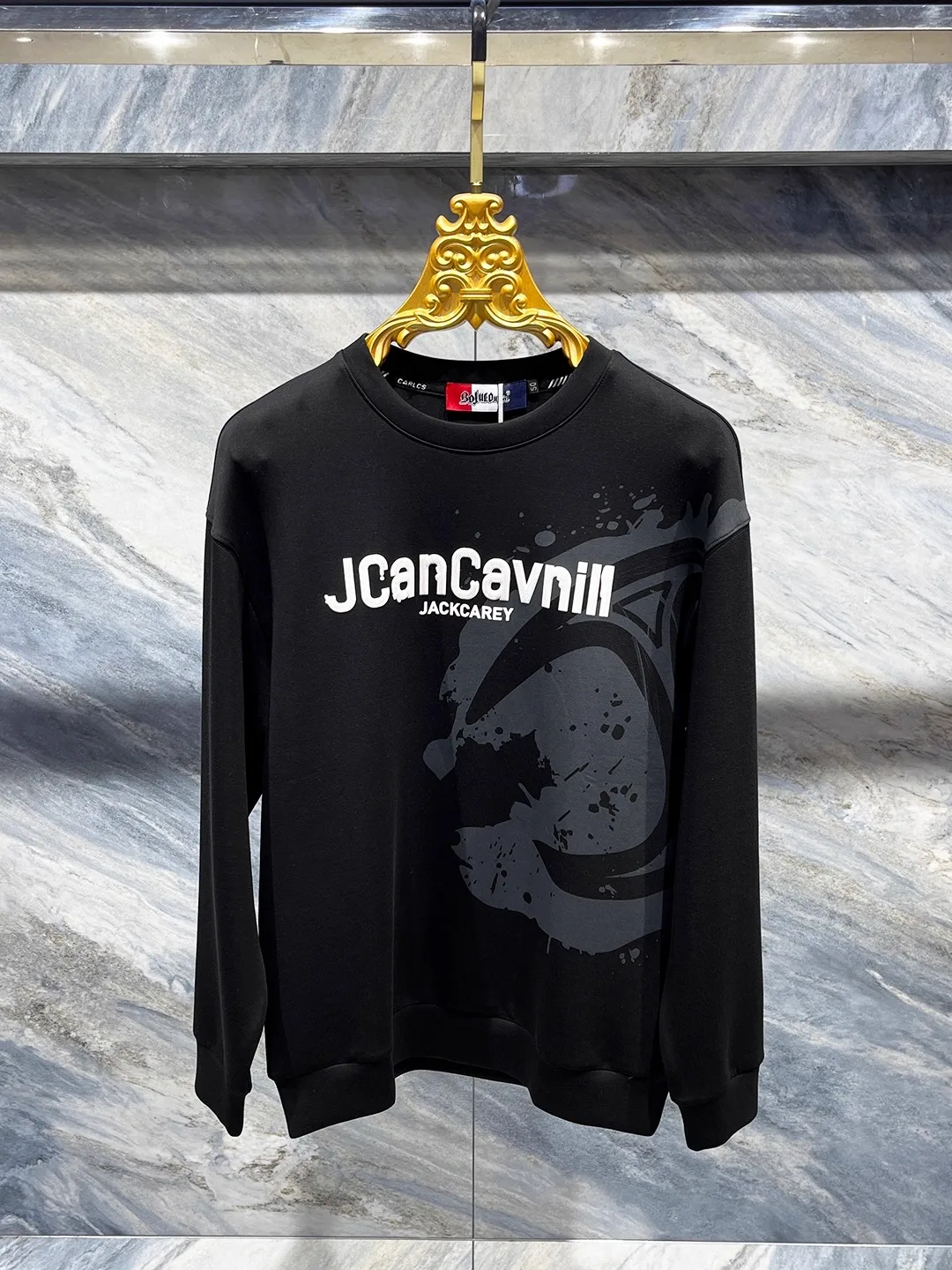 

Casual round Ne Printed Sweatirt Men's Base Layer irt Trendy Youth Faion Stand Fit Long Sve Elastic Mod Blend