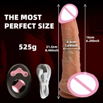 Vibrační dildo XXL realistický velký penis teleskopický vyhřívaný rotující penis expanzní vibrační masážní přístroj pro ženy pár sexuální hračky 18 8 nejlepší prodej člen XXL - №3