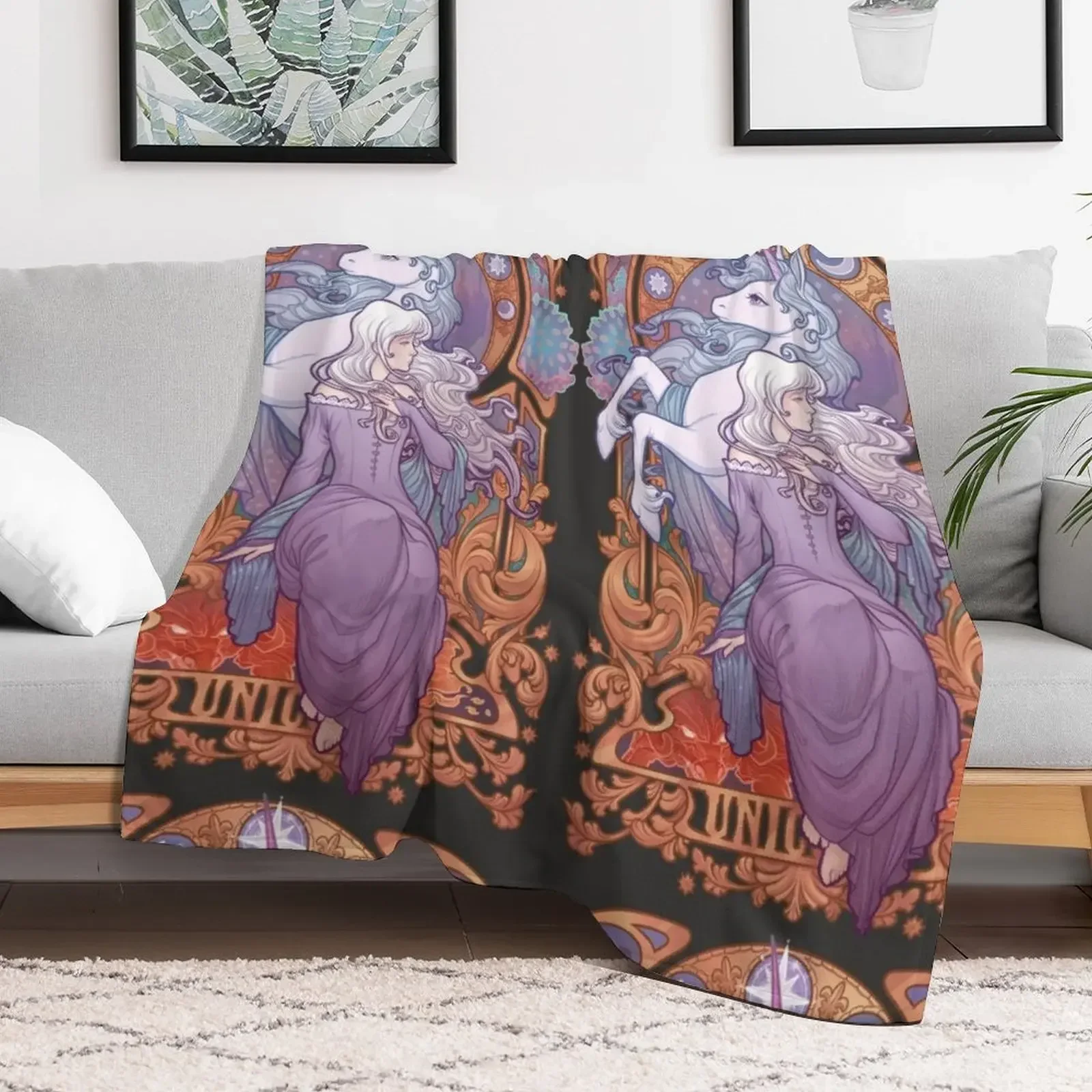 Lady Amalthea - The Last Unicorn Throw Blanket Bed Decoratives Beach for sofa Blankets