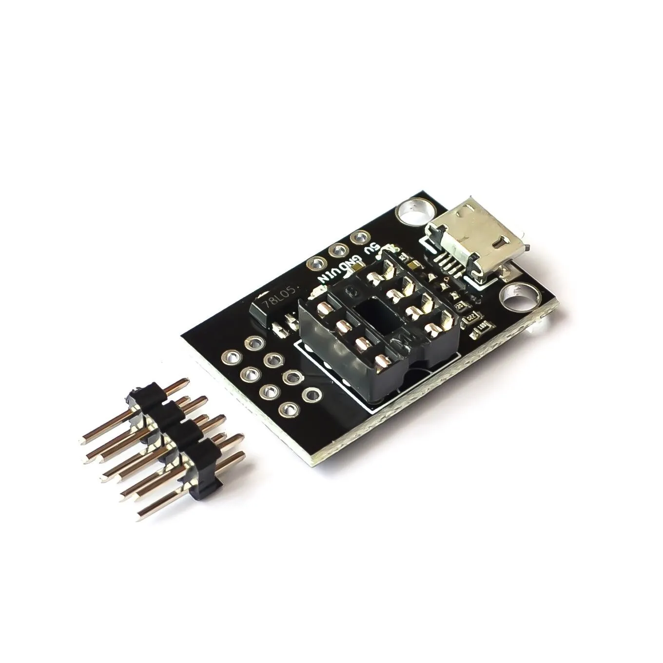 Pluggable Development Board For ATtiny13A/ATtiny25/ATtiny45/ATtiny85 Programming Editor Micro Usb Power Connector