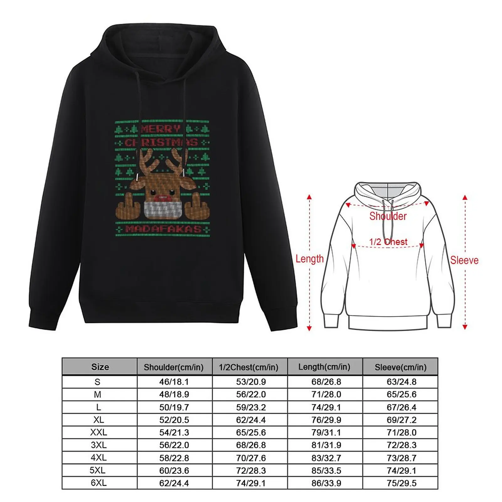 Ugly Sweater Merry Christmas Madafakas Deer Pullover Hoodie streetwear men new in hoodies & sweat-shirt