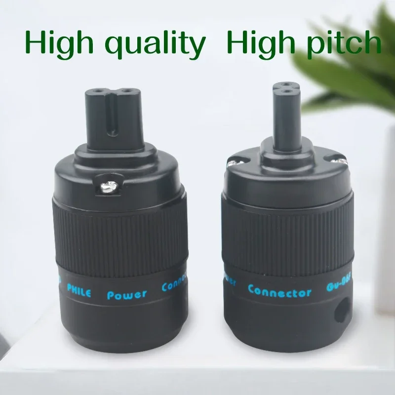 Adaptor Audio HiFi C7 betina steker IEC Rhodium & konektor kabel daya AC DIY tembaga berlapis emas