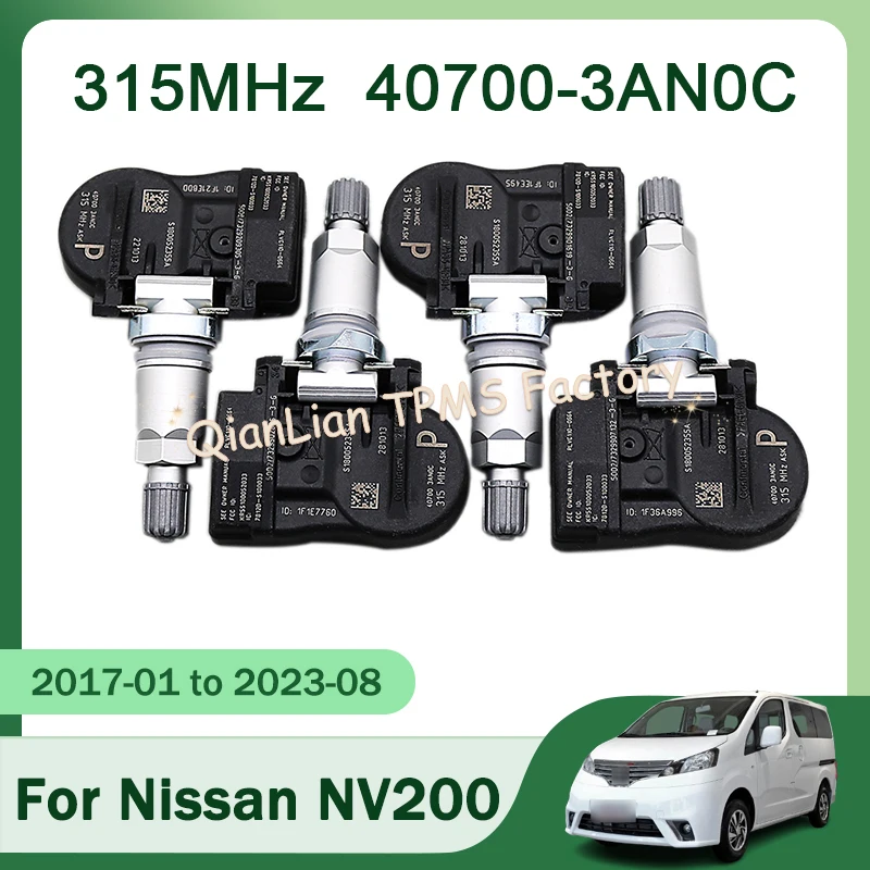 1/4 pces 40700-3an0c sistema de monitoramento de pressão dos pneus para nissan nv200 frontier maxima versa nota 315mhz sensor tpms 40700-3an0a