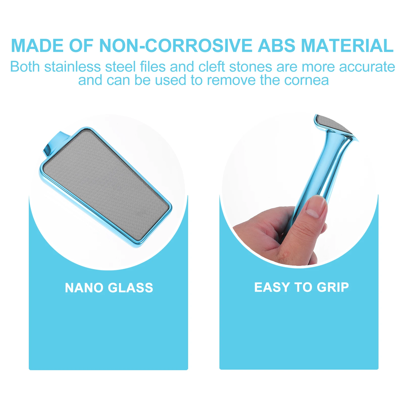 

1 шт., шлифовальный камень для удаления мозолей на ногах, небесно-голубая эргономичная ручка, скребок для ног, инструмент для удаления омертвевшей кожи, инструмент для педикюра, эффективный мозоль