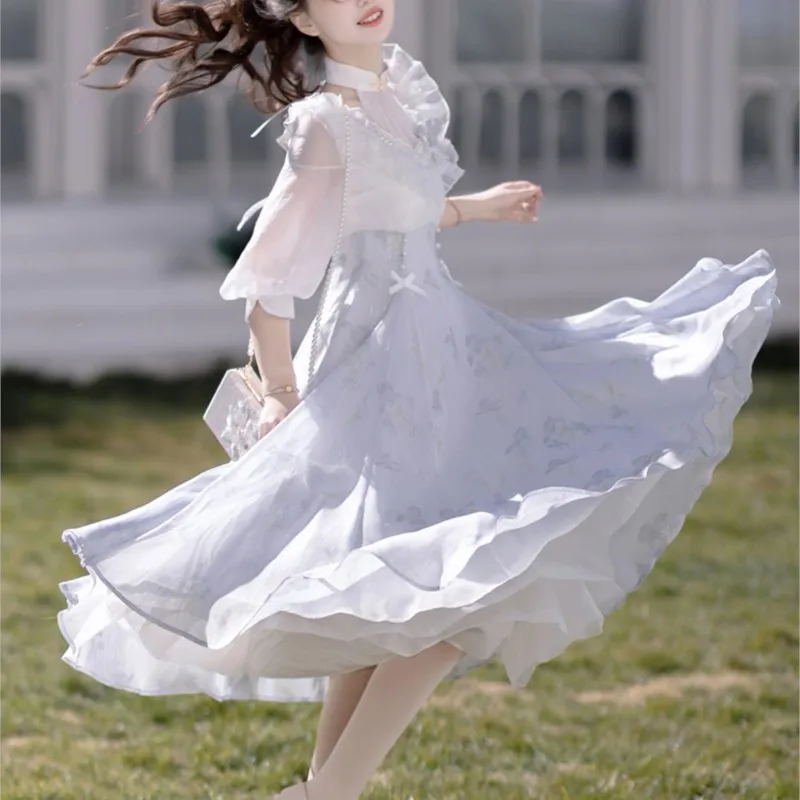 Chinese style daily improvement thin elegant dress