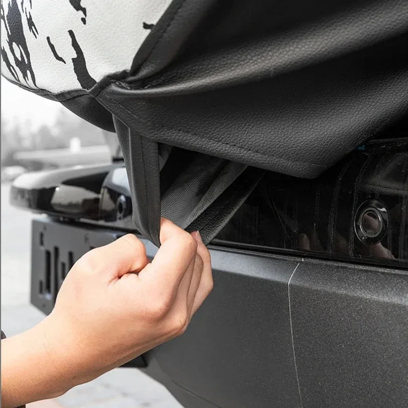 For HAVAL H9 2024-2026 Leather Black Car Rear Spare Tire Protective Cover Exterior Car Accessories
