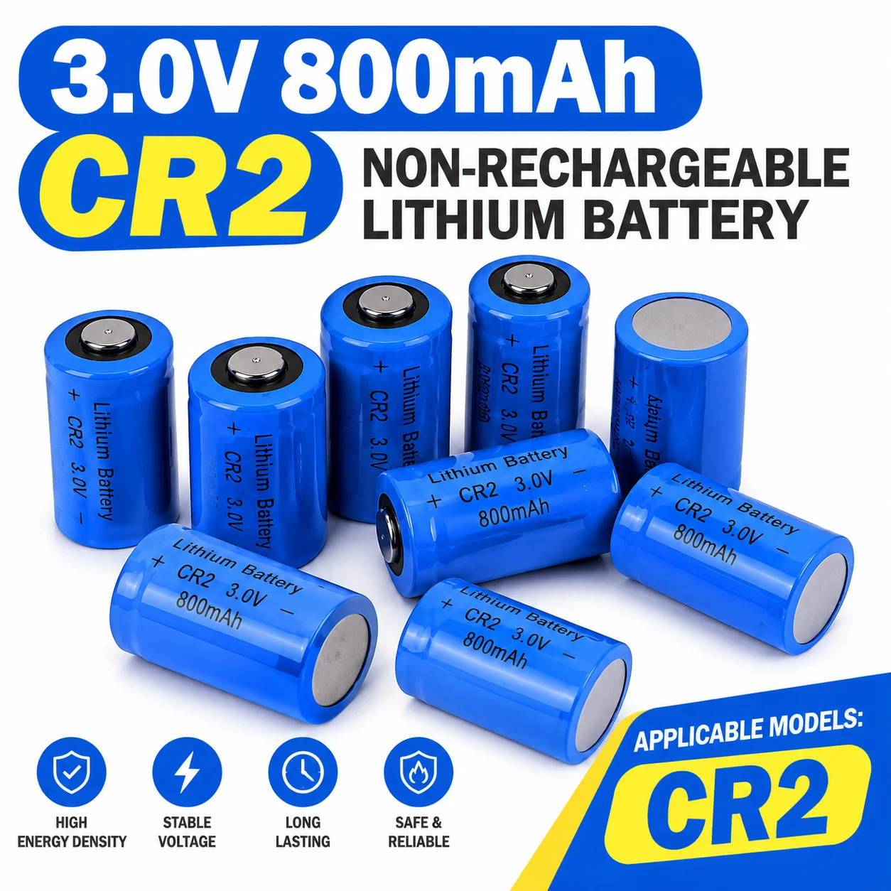 CR2 3V 800mAh Lithium Primary Battery DLCR2 ELCR2 Cell for Digital Camera Rangefinder Printer Flashlight Replacement Tool Parts