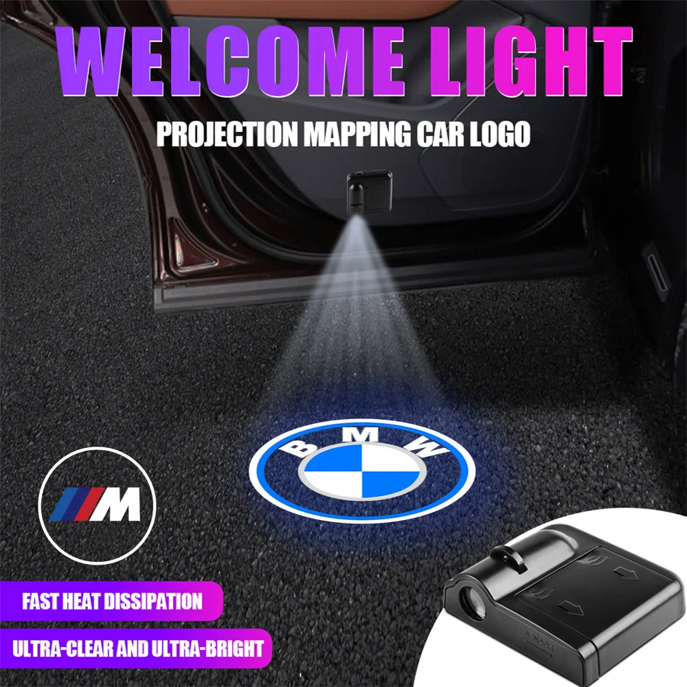 2/4PCS Car Wireless Welcome Light Laser Projector Lamps Auto Decoration Accessories For BMW M G30 E92 E91 X5 E70 F11 G20 X3 F25