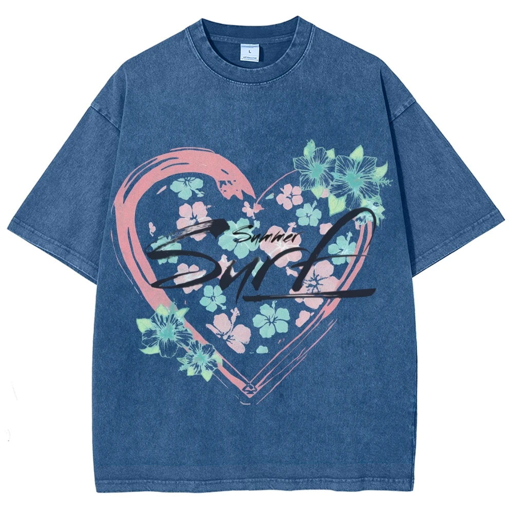 تي شيرت عتيق مغسول على شكل ندفة الثلج #4