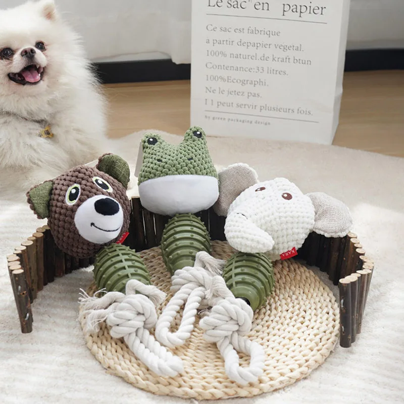 

Creative Durable Chew Toy for Dogs Cute TPR Cotton Rope Grinding Teeth Relieve Boredom Dog Interactive Toy Peluche Para Perro