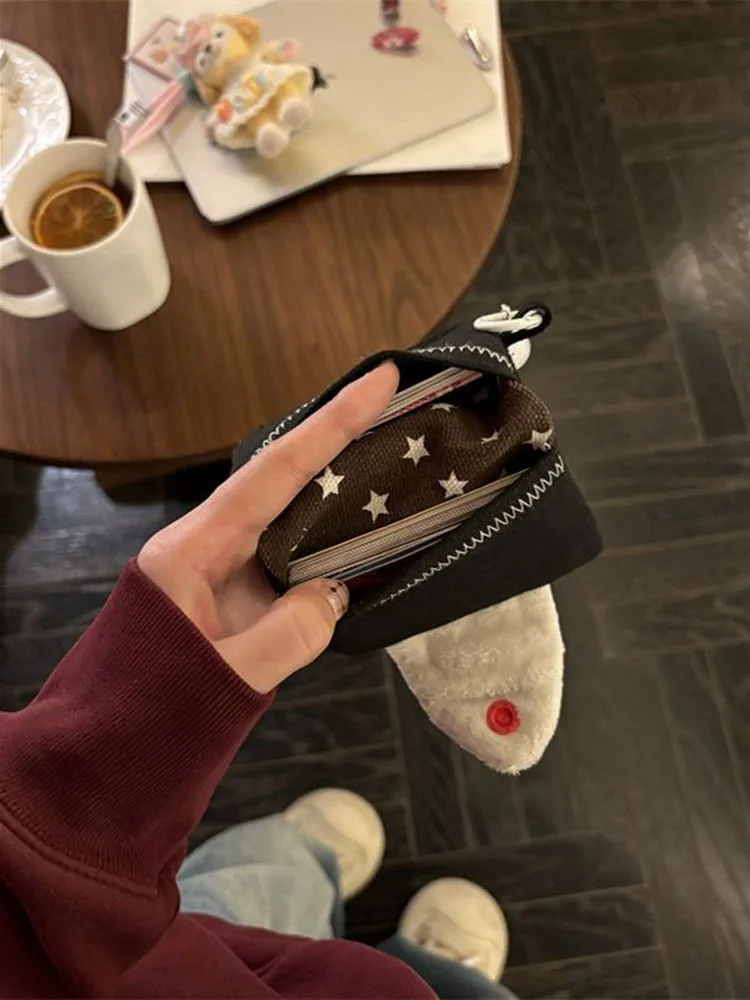 น่ารักข้าวลูกผู้ถือบัตรเหรียญเงินแบบบูรณาการผ้าใบแบบพกพาขนาดเล็กกระเป๋าเก็บกระเป๋า ID กระเป๋า