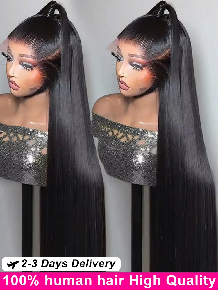 40 بوصة شعر طبيعي مفرود باروكة 13x6 HD الدانتيل أمامي 100% شعر الإنسان 360 كامل الدانتيل شعر مستعار أمامي البرازيلي قبل قطعها الباروكات للنساء #1