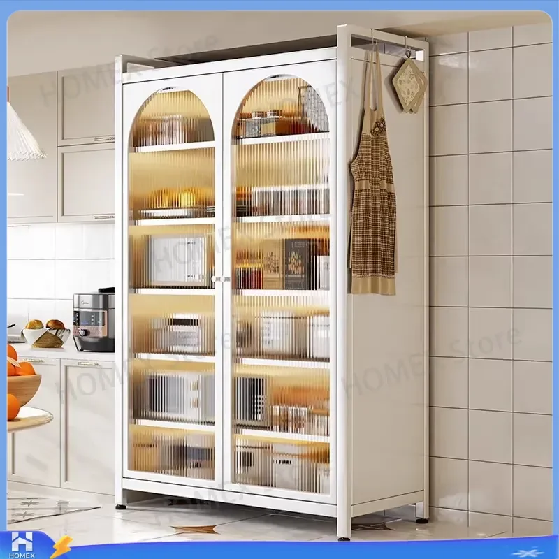 Modern Light Luxury Kitchen Storage Cabinet Multifunctional Wine Rack Living Room Floor Standing Display Shelf Simple