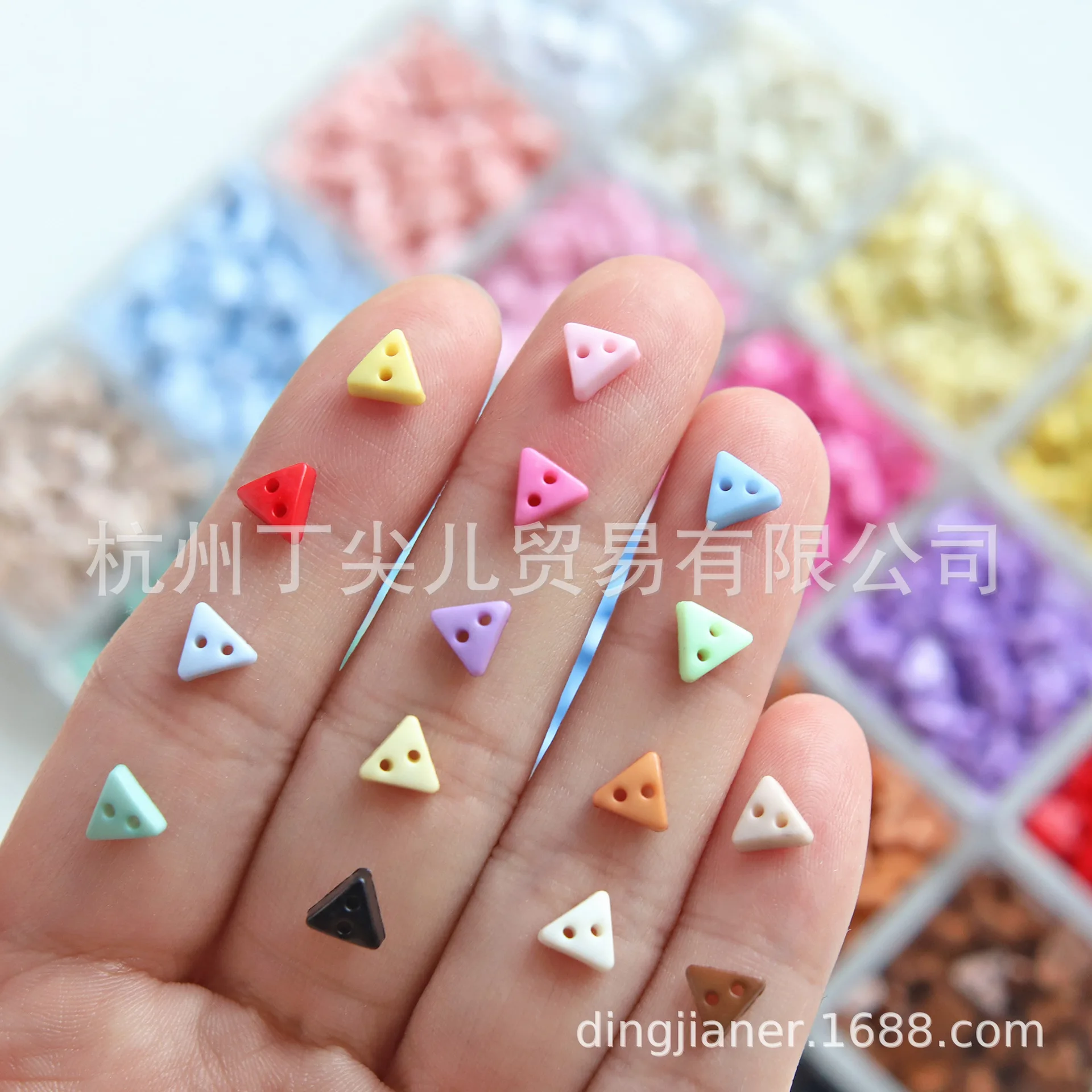 Mini Buttons 6mm Triangular Resin 2-Hole Doll Clothes Buttons for DIY Baby Clothing Sweaters Sewing Handmade Kid Craft Supplies