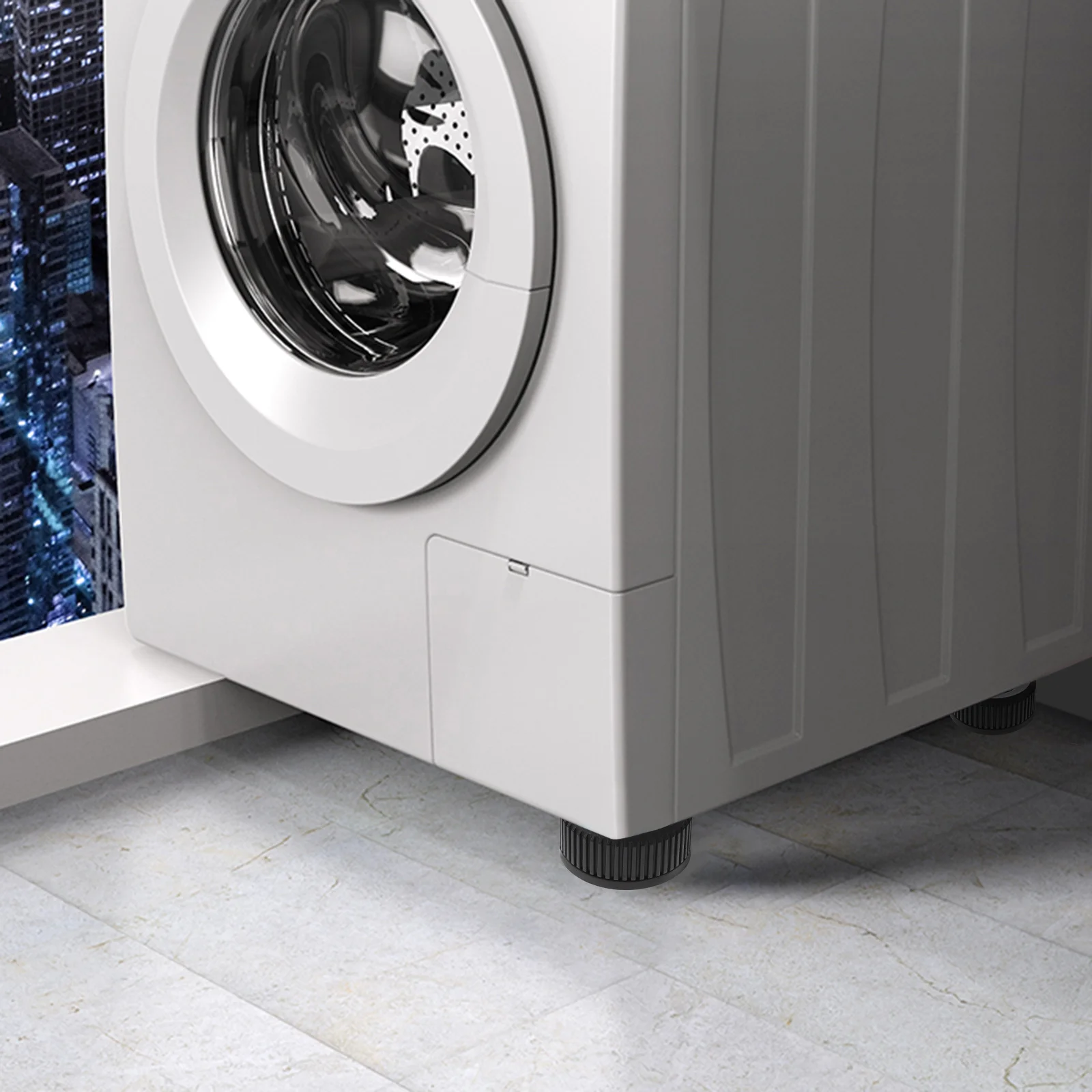 

4Pcs Washing Machine Foot Pads Anti-Vibration Anti-Walk Durable Plastic Support Washer Dryer Vibration Stabilizing Mat